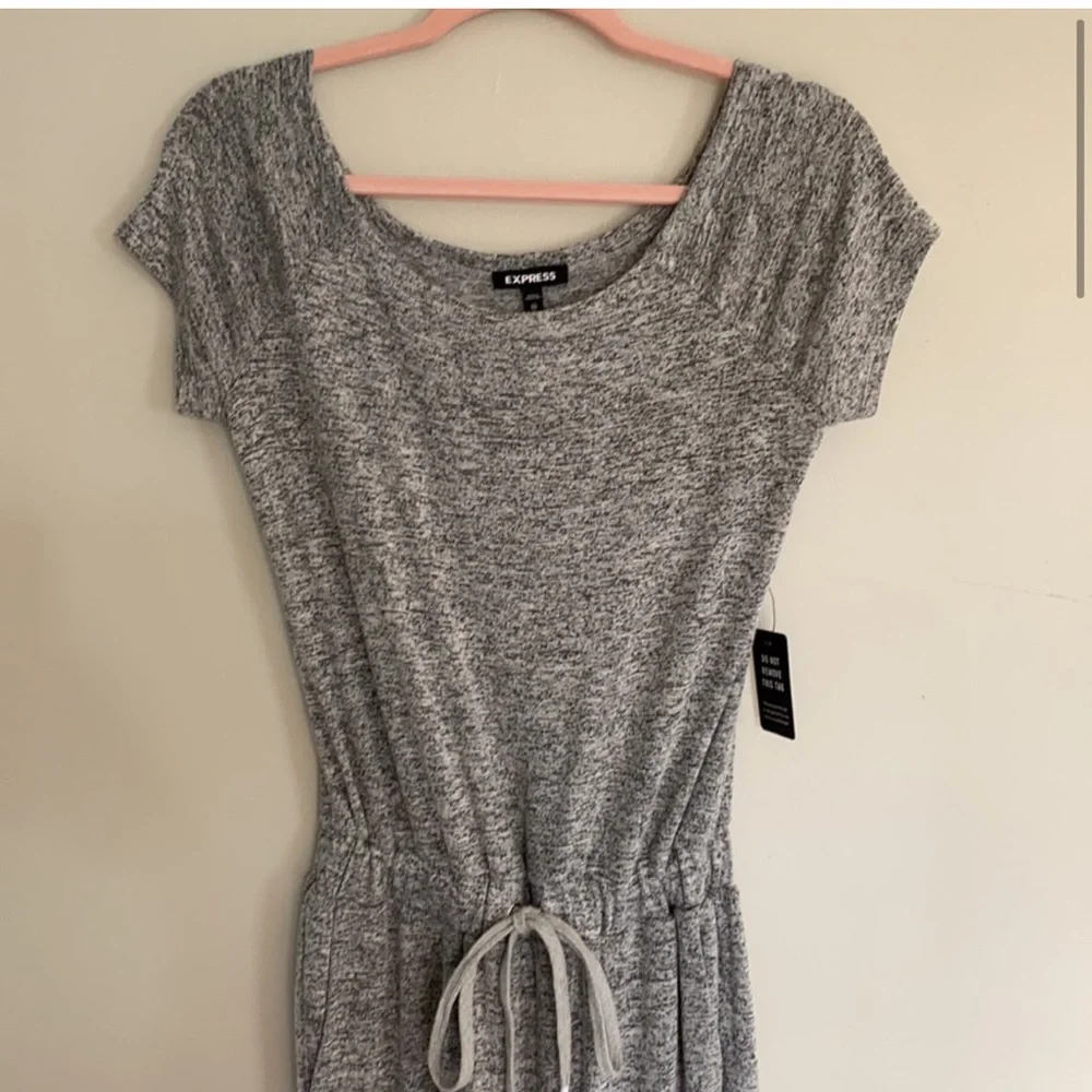 Express Off the Shoulder Heathered Lounge Jumpsuit - Picture 5 of 7